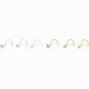Claire's Clous D'oreilles|Bijoux Premium-Clous pour piercing de nez en zircon cubique d'imitation de différentes tailles 0,6 mm couleur argentée - Lot de 6