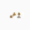Claire's Clous D'oreilles|Bijoux Premium-C LUXE by Claire's Gold-tone Titanium Cubic Zirconia Triple Ball Stud Earrings