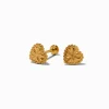 Claire's Clous D'oreilles|Bijoux Premium-C LUXE by Claire's Gold-tone Titanium Textured Heart Flat Back Stud Earrings