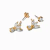 Claire's Clous D'oreilles|Bijoux Premium-C LUXE by Claire's Gold-tone Titanium Cubic Zirconia Marquise Reversible Flat Back Stud Earrings