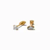 Claire's Clous D'oreilles|Bijoux Premium-C LUXE by Claire's Gold-tone Titanium Cubic Zirconia Oval Flat Back Stud Earrings