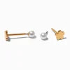 Claire's Clous D'oreilles|Bijoux Premium-C LUXE by Claire's Gold-tone Titanium Pearl Reversible Flat Back Stud Earrings