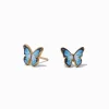 Claire's Clous D'oreilles|Bijoux Premium-C LUXE by Claire's 18kt Gold Plated Blue Monarch Butterfly Stud Earrings