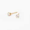Claire's Clous D'oreilles|Bijoux Premium-C LUXE by Claire's 18kt Gold Plated Cubic Zirconia 3mm Cupcake Round Stud Earrings