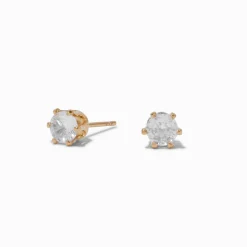 Claire's Clous D'oreilles|Bijoux Premium-C LUXE by Claire's 18kt Gold Plated Cubic Zirconia 5mm Round Cupcake Stud Earrings