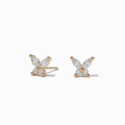 Claire's Clous D'oreilles|Bijoux Premium-C LUXE by Claire's 18kt Gold Plated Cubic Zirconia Butterfly Earrings