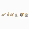 Claire's Clous D'oreilles|Bijoux Premium-C LUXE by Claire's 18kt Gold Plated Cubic Zirconia 2mm, 3mm, & 4mm Round Stud Earrings - 3 Pack