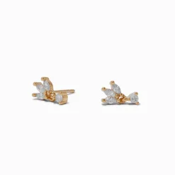 Claire's Clous D'oreilles|Bijoux Premium-C LUXE by Claire's 18kt Gold Plated Cubic Zirconia Flower Stud Earrings