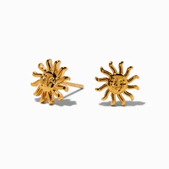 Claire's Clous D'oreilles|Bijoux Premium-C LUXE by Claire's 18kt Gold Plated Sun Stud Earrings