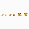 Claire's Clous D'oreilles|Bijoux Premium-C LUXE by Claire's 18kt Gold Plated Cubic Zirconia Studs, Bears, & Bows Earrings - 3 Pack