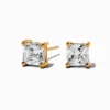 Claire's Clous D'oreilles|Bijoux Premium-C LUXE by Claire's 18kt Gold Plated Cubic Zirconia 6mm Square Stud Earrings