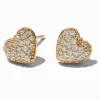 Claire's Clous D'oreilles|Bijoux Premium-C LUXE by Claire's 18kt Gold Plated Cubic Zirconia Puffy Heart Stud Earrings