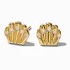 Claire's Clous D'oreilles|Bijoux Premium-C LUXE by Claire's 18kt Gold Plated Cubic Zirconia Seashell Stud Earrings