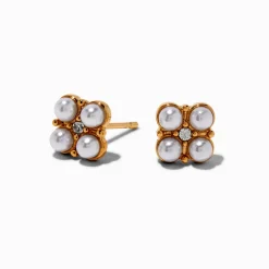 Claire's Clous D'oreilles|Bijoux Premium-C LUXE by Claire's 18kt Gold Plated Cubic Zirconia Cluster Stud Earrings