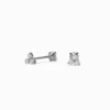 Claire's Clous D'oreilles|Bijoux Premium-C LUXE by Claire's Silver-tone Titanium Cubic Zirconia Tri-Stone Stud Earrings