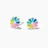 Claire's Clous D'oreilles|Bijoux Premium-C LUXE by Claire's Sterling Silver Enamel Rainbow Flower Stud Earrings
