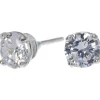 Claire's Clous D'oreilles|Bijoux Premium-C LUXE by Claire's Sterling Silver Cubic Zirconia 6mm Round Stud Earrings