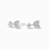 Claire's Clous D'oreilles|Bijoux Premium-C LUXE by Claire's Sterling Silver Cubic Zirconia Pavé Heart Stud Earrings