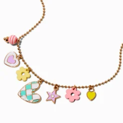 Claire's Colliers-Collier à breloque cœur à carreaux Claire's Club