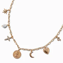Claire's Colliers-Collier à breloque pièce couleur dorée
