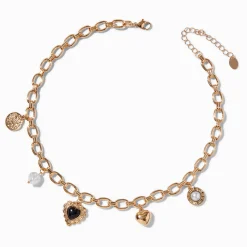 Claire's Colliers-Collier à breloque rétro couleur dorée