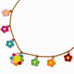 Claire's Colliers-Collier à breloques fleurs marguerites visage souriant Claire's Club