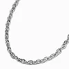 Claire's Colliers-Collier à chaîne à maillons circulaires couleur argentée au fini rhodié