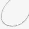 Claire's Colliers-Collier 51 cm chaîne fine corde torsadée couleur argentée