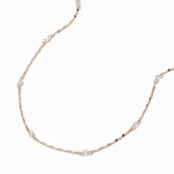 Claire's Colliers-Collier de chaîne disco en zircon cubique d'imitation couleur dorée