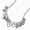 Claire's Colliers-Collier de chaîne à maillons trombone avec breloques Uptown couleur argentée