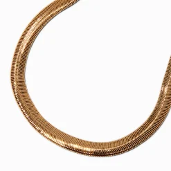 Claire's Colliers-Collier de chaîne épaisse façon plastron à chevrons couleur dorée