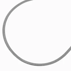 Claire's Colliers-Collier de chaîne serpent 3 mm en acier inoxydable couleur argentée