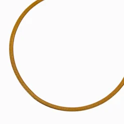 Claire's Colliers-Collier de chaîne serpent 3 mm en acier inoxydable couleur dorée