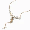 Claire's Colliers-Collier en Y avec fleurs blanches
