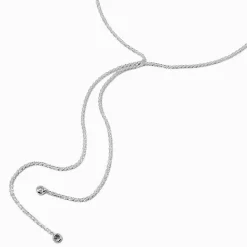 Claire's Clous D'oreilles|Colliers-Collier en Y en zircon cubique découpe laser couleur argentée