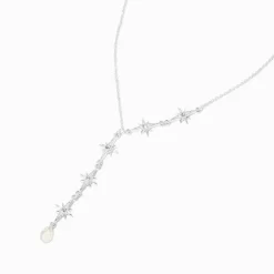Claire's Colliers-Collier en Y étoile asymétrique couleur argentée