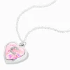 Claire's Colliers-Collier à médaillon cœur pailleté à initiale décorée rose (C)