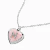 Claire's Colliers-Collier à médaillon cœur pailleté à initiale décorée rose - M
