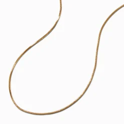 Claire's Colliers-Collier mini chaîne serpent en acier inoxydable couleur dorée