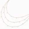 Claire's Clous D'oreilles|Colliers-Collier multi-rangs confetti en zircon cubique couleur dorée