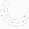 Claire's Clous D'oreilles|Colliers-Collier multi-rangs confetti en zircon cubique couleur argentée