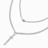 Claire's Colliers-Collier multi-rangs dague couleur argentée