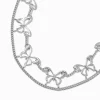 Claire's Colliers-Collier multi-rangs papillon décalé couleur argentée