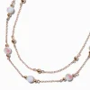 Claire's Colliers-Collier multi-rangs perlé rose couleur dorée