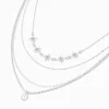 Claire's Colliers-Collier multi-rangs étoiles couleur argentée