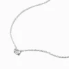 Claire's Colliers-Collier à pendentif avec strass en zircon cubique d'imitation ovale couleur argentée
