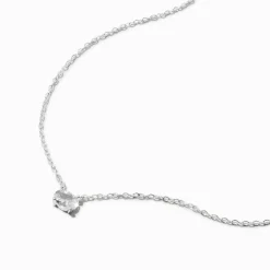 Claire's Colliers-Collier à pendentif avec strass en zircon cubique d'imitation ovale couleur argentée