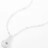 Claire's Pendantes|Clous D'oreilles-Collier à pendentif avec strass solitaire en forme de goutte en zircon cubique d'imitation couleur argentée