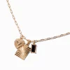 Claire's Colliers-Collier à pendentif breloques variées couleur dorée