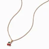 Claire's Colliers-Collier à pendentif cerise délicate strass couleur dorée